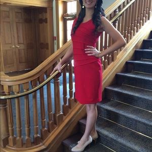 Red Calvin Klein Sleeveless Sheath Dress